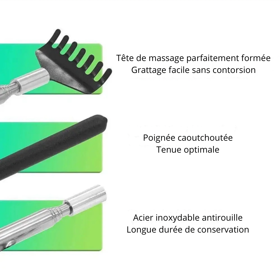 Gratte-dos télescopique en acier